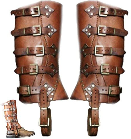 Mittelalterliche Renaissance-beinschienen, Schuhe, Leder, Bein, LARP, Wikinger, Ritter, Kostüm, Riemen, Gamaschen Für Männer Und Frauen