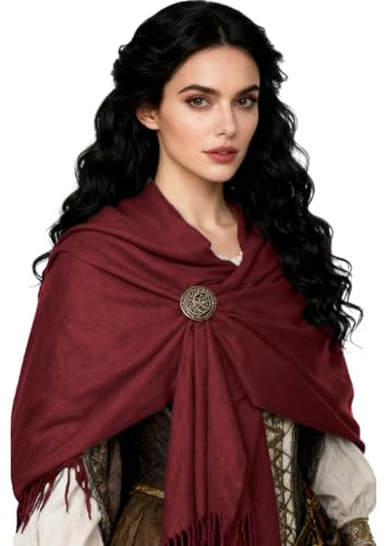 keland Damen Pashminas Schaltuch Schal Tuch Kaschmir Umschlagtuch für Abend Großes Schultertuch für Winter (Burgundy)