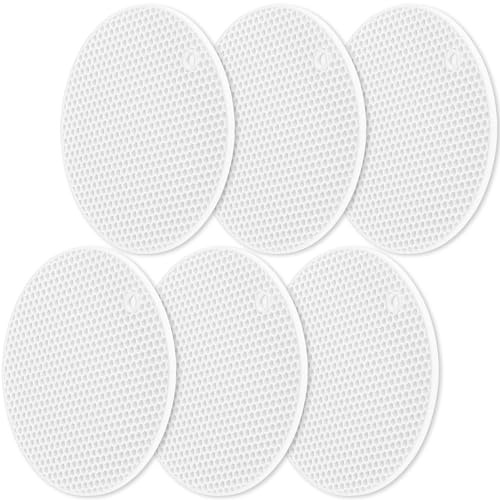 homEdge Silikon-Untersetzer, 6 Packungen, Mehrzweck-Topfhalter, rutschfest, hitzebeständig, Weiß