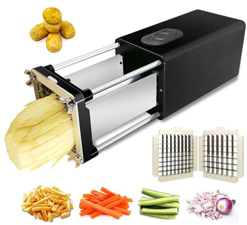 Corte de patatas de acero inoxidable, Cortador de verduras con cuchillas de 1/2 pulgadas y 3/8 pulgadas para accesorios para freidora