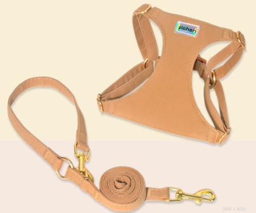 feiling Katzengeschirr Verstellbar Hundegeschirr Welpengeschirr für Kleine und Mittelgroß Hunde Brustgeschirre Haustier Softgeschirr mit Leine Set (braun, XXS)