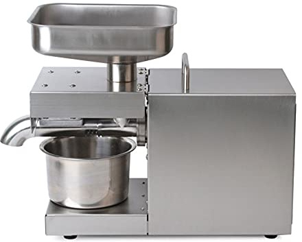 WooDerson 600W Elektrische Ölpresse, Ölmühle Maschine aus 304 Edelstahl, 41x16x31cm Heiße und Kalte Öl Pressmaschine für Sonnenblume, Tee, Walnuss