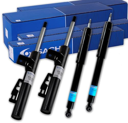 4x Sachs Gasdruck Stossdämpfer vorne + hinten | 319722 + 319577 Kompatibel mit Fortwo Cabrio (451),Fortwo Coupe (451)