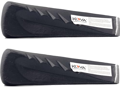 KOVA® 2x Massiver Drehspaltkeil 2,3kg - scharfer Spaltkeil für leichtes & sicheres Holz spalten, Fällkeil, Drehkeil für Axt Spaltaxt Spalthammer Holzspalter Spaltwerkzeug Spaltgranate Spalter, Schwarz