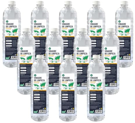 PLANETA HUERTO | Pack 12 Vinagre Blanco de Limpieza 1L – Vinagre Desincrustante Natural Multiusos para Cocina, Baño, Cristales y Metales, Limpieza Ecológica y Efectiva Sin Químicos