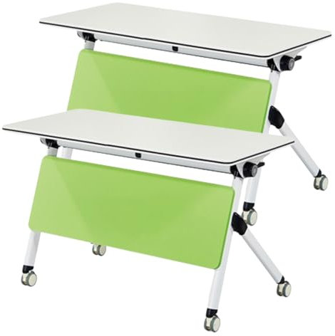 Klappbarer Konferenztisch mit Rädern, rollbarer Besprechungstisch für Büro, Empfang, Klassenzimmer, rechteckiger, umklappbarer mobiler Schulungstisch (2 Stück, 169,9 x 50,1 x 75,6