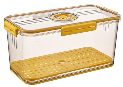Boîte de rangement pour pain, enregistrement du temps, boîte à pain avec couvercle, boîtes à pain hermétiques pour comptoir de cuisine pour pain, toast, scone, pâtisserie (jaune)