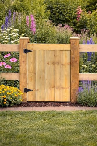 Wooden Featheredge Garden Gate,Wooden Pressure Treated 4FT 120CM (120cm High x 105cm Wide x 5cm Deep)