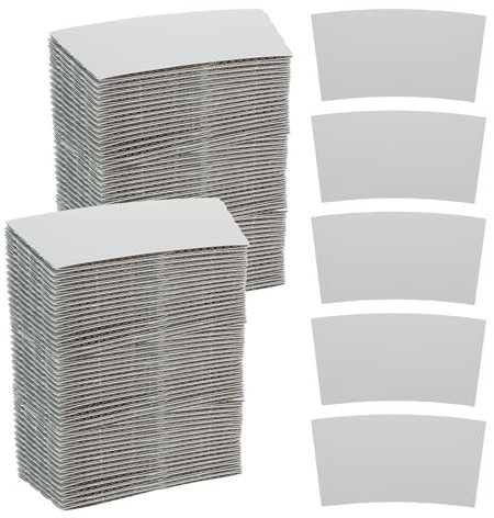 QUARKZMAN 100pcs Fundas Desechables para Vasos de Café, Fundas de Cartón para Vasos de Papel Aislamiento Protección para Las Manos, Portavasos para Bebidas Calientes Gris