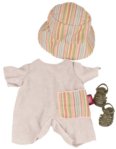 Götz 3403594 Kombi Urbin Stripes – Puppenbekleidung Gr. S – 4 teiliges Bekleidungs – und Zubehörset für Babypuppen von 30 – 33 cm