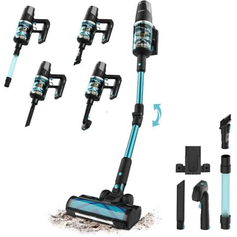 Cecotec Aspiradora sin Cable Escoba Vertical Conga Rockstar 9500 Lunar Pet Flex. 780W, 300aW, Potencia de Succión 30kPa, Autonomía 90mins, Cepillo Hairless, 4 Modos: Eco, Medio, Cepillo Mascotas