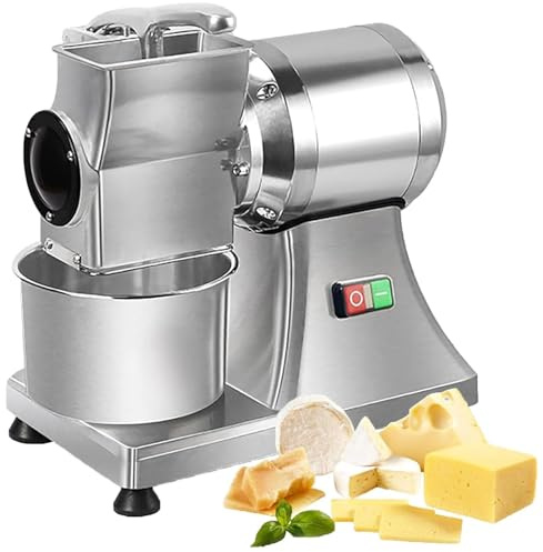 DDZJTPP Grattugia Elettrica per Formaggio, Grattugia Commercialeper Formaggio, Burro, Pane, Crusca, Grande Grattugia per Formaggio, capacità di 88 Libbre/Ora con Secchio in Acciaio Inossidabile