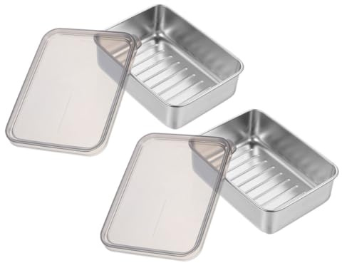 FUNNETOYU 2 Piezas Cajas De Conservación De Alimentos Frescos Para Guardar Queso Recipientes Para Guardar Queso Recipientes Para Lonchas El Refrigerador Caja Tapa Mantequilleras Prácticas Ho