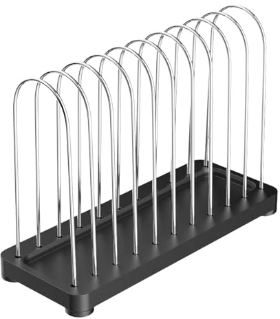 Gralara Soporte para Discos de Vinilo, Organizador de Discos de Vinilo con 10 Ranuras para LP de 7'' '', Ideal para el hogar, estanterías, Negro