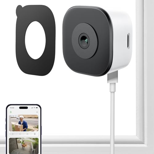 HomiQ 5MP 3K Window Camera for Home Security, 5G&2.4Ghz WiFi Human Detection Alert, AI Full Color Night Vision with Anti-Glare-Reflection 24/7 Events Recording, Easy Magnetic Mount for House/Apartment
