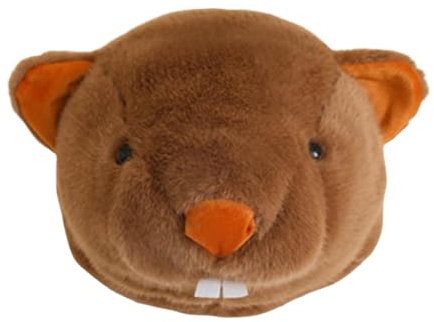 Perfeclan Chapeau d'Animal Marmotte en Peluche, Masque Déguisement Rigolo et Accessoire Photo Amusant, Couvre-Chef en Peluche, pour Photobooth, Spectacle sur Scène, Soirée à Thème et Cadeau Original