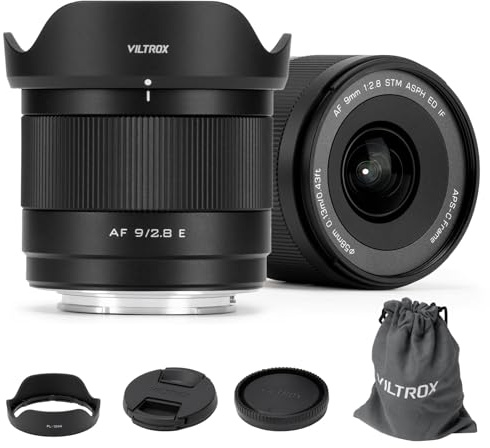 VILTROX 9mm F2.8 à Monture E Objectif pour Sony E APS-C Objectif Ultra Grand Angle Autofocus pour Sony ZV-E10 ZV-E10II A6600 A6500 A6400 A6000 FX30 A7IV A7III A7RV