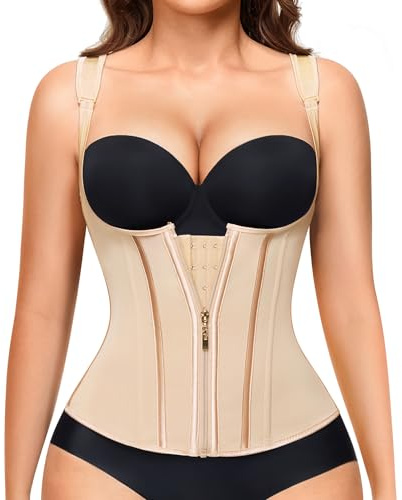 Nebility Gaine Amincissante Ventre Plat Femme Invisible Corset Minceur Waist Trainer Abdominale Serre Taille avec Sangles Réglables Ceinture Body Sculptant Gainant Sport Yoga Fitness