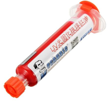 MASUNN Meccanico Bianco Verde Giallo Rosso Blu Nero UV Curabile Saldare Maschera 10Cc per PCB Bga Circuito di Proteggere Saldare Pasta Flux Crema di Saldatura Flussi di Petrolio - Rosso