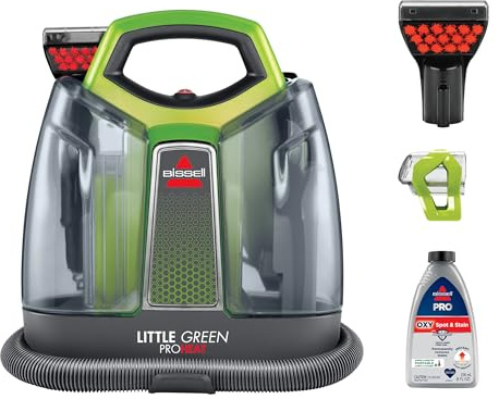 BISSELL Little Green Proheat 2513E Nettoyeur en profondeur portable pour voiture et auto avec outil autonettoyant HydroRinse pour tapis et tissus d'ameublement