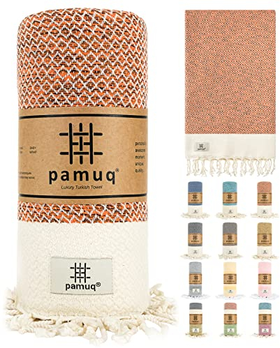 pamuq Strandtuch XXL Saunatuch Badetuch Hamamtuch Groß Baumwolle Duschtuch Pestemal Handtuch Fouta Pareo Yoga Decke Sporttuch Sarong Herren Damen