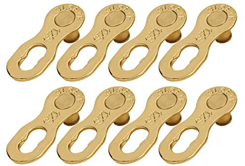Stahl-Fahrradkette 4 Paar Schnellspanner 12 Geschwindigkeiten Kettenverbinder Reparaturwerkzeug Gold