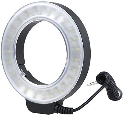 Lin-L Flash annulaire Photographie Circulaire LED Flash avec 48 lumières LED et 6 (Adaptateur 49mm Anneaux / 52 mm / 55 mm / 58 mm / 62mm / 67mm) for Macro Lens (Orange) Anneau Lumineux Clignote