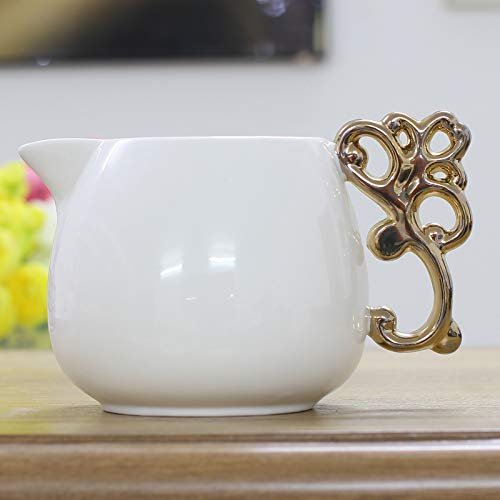 XXXXW Jarrita de Leche La Jarra de cerámica Blanca de café Leche Creamer, dispensador con la manija for Cocina Salsera Cream Pitcher Jarrita para la Leche/Salsera