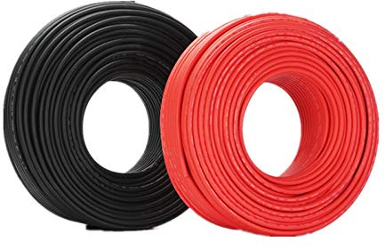 Pangyoo PYouo-Fil de cuivre 1 Paire Noir + câble de cuivre Rouge câble Solaire PV câble Solaire isolé électrique 6mm2 4mm2 2,5mm2 10awg 12AWG 14AWG 14AWG Accessoires d'outils