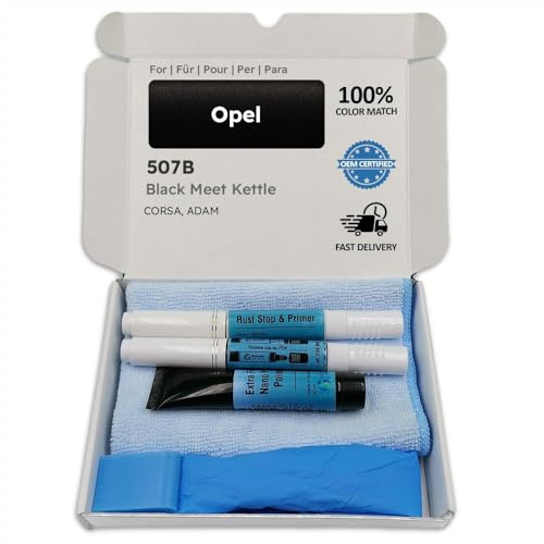 Genuine Colors Lackstift Black Meet Kettle 507B für Opel Schwarz Corsa ADAM