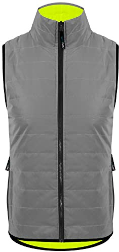 AERO|TECH|DESIGNS | Women's Sierra Vest | Reversible Hi-Viz Reflective and Safety Yellow | Medium