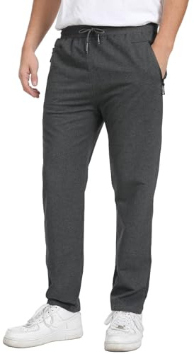 JustSun Tracksuit Bottoms Mens Joggers Slim Fit Gym Sports with Zip Pockets