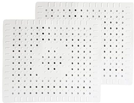 sinzau Spülbeckeneinlage, 2 Stück Abtropfmatte, Küchenspülenschutz, rutschfest, 31x26 cm, Weiß