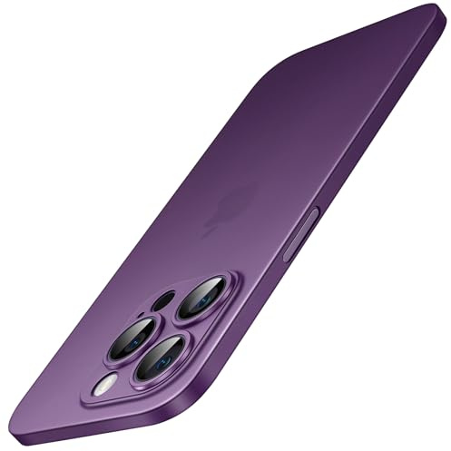 JETech Cover Ultra Sottile per iPhone 14 Pro Max 6,7 Pollici, Obiettivo per Fotocamera Protezione Completa, Custodia Difficile e in PP con Finitura Opaca e Leggera (Viola Scuro)