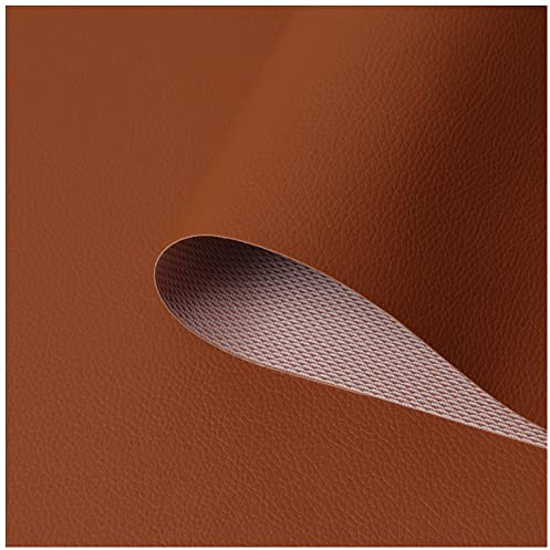 AITAF Kunstleder Möbel Textil Meterware Polster Stoff PVC Braun Kunstleder Gesteppt Orange Bürostuhl Stoff Bezug Möbelstoff Leder Für Sofakissen, Möbelstücke, Stühle Beziehen, Taschen(Brown3)