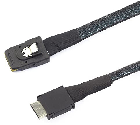 Allowish Mini SAS SFF-8087 to Oculink SAS SFF-8611 4I Server High-Speed Connection Cable (1m,Black)