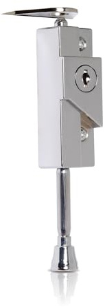 XFORT Multi Purpose Door Bolt Polished Chrome, Key Locking Slide Bolt for Door Security, Surface Mounted Universal Door Bolt with 2 Keys.