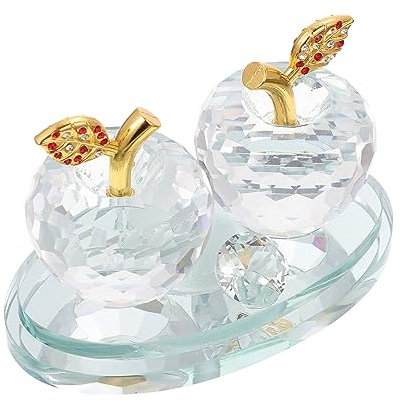 PRETYZOOM 1stk Kristall-Apfel-Ornament Herbst Dekoobjekte Weihnachtsfiguren Deko Lebensecht Deko Obst Kristall Sammlerfigur Parfüm-Sitz Miniatur Weiß Männer Und Frauen