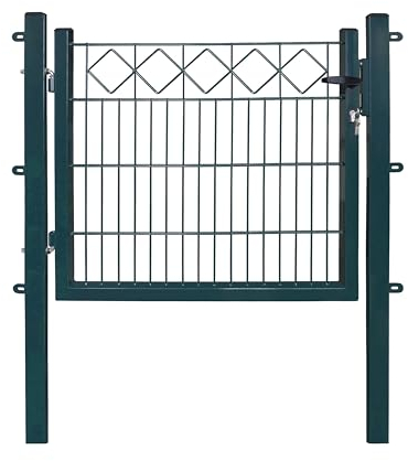 Dekor Gartentore EXCLUSIVE in den Ausführungen Karo & Ring für Stabmattenzäune - Drahtstärke: 6/5/6 mm - mit Zierornamenten (KARO, Anthrazit, B 100 x H 120 cm)