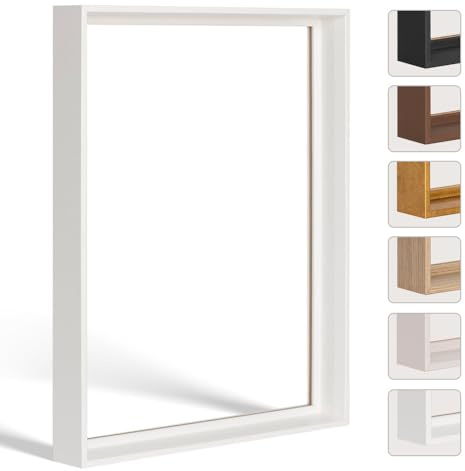 Bildershop-24 Schattenfugenrahmen FLEXI in Weiß (matt) 50x50cm für Leinwandbilder und Keilrahmenbilder bis 4 cm Tiefe