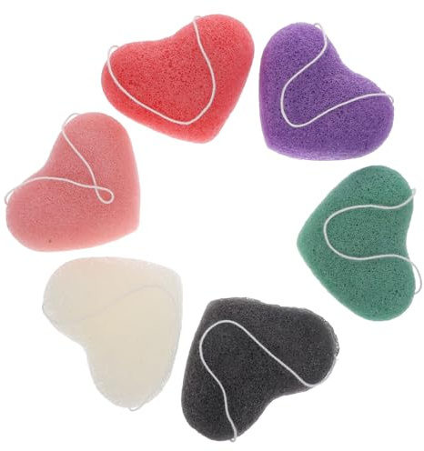 FRCOLOR 6stücke Gesichtsschwamm zum Waschen und Peelen für Hauttypen Entfernt Öl und Make-up Befreit die Poren für Einen Strahlenden Teint Vielseitig für Gesicht und Körper Geeignet