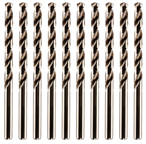 Rennie Tool - Box of 10 x 4mm Long Series HSS Cobalt Jobber Drill Bit Set | For Stainless Steel, Hard Metals, Aluminium, Cast Iron, Copper. DIN340 Twist Drill Bit Sets Supplied In A Box