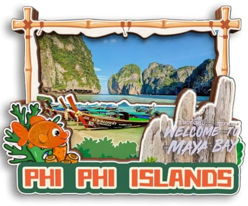 Phi Phi Islands Thailand Holz-Kühlschrankmagnet, Stadt, Reise, Souvenir, niedliche Kühlschrank-Aufkleber, Heimdekoration, Küchendekoration
