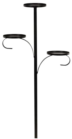 Walopola Black Triple Tree Topper, Dreifach-Baumaufsatz-Kerzenhalter, 3 Tier Kerzenhalter Weihnachtsbaum Topper, Baum Topper Kerzenhalter, leuchtender Weihnachtsbaumschmuck