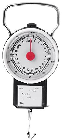 CHFYIJYHM Utility-Gepäckwaage, 22 kg/50 lb, tragbare Hängewaage, Waage, Angelhaken, Küche, Maßband, Angelwaage, Wiegen