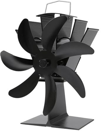 Ventilatore per bruciatore silenzioso, Ventilatore for stufa alimentata a calore a 7 pale Bruciatore a legna for legna Eco-friendly Silenzioso Termoventilatore for caminetto domestico Distribuzione ef