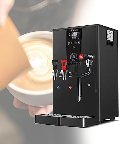 KJZQXYX Commercial Steam Milk Frother 20s Fast Heating Milk Steamer Machine Boiler Quick Button Electric Fully-Automatic Coffee Foam Maker Frothing Machine (220v Black)