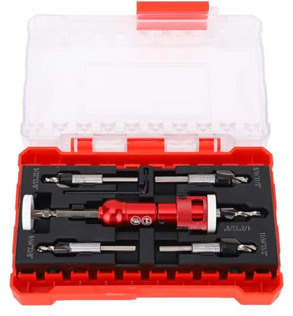 Wood Countersink Drill Bit Set Adjustable Depth Stop 82 Degree Carbide Tipped Pilot Screw Hole Set for Drilling