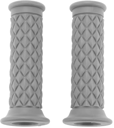Hihaha 7/8 22mm 15/16 24mm Universal Motorcycle Hand Grips Cover Non Slip Rubber Handlebar Grips for Motorcycle Scooter Bicycle ATV Gray 1pair