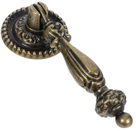 NUOBESTY Pomello Vintage in Lega di Zinco Oro, Foro Unico Rotondo per Porte e Cassetti, Impugnatura Sicura, Facile da Installare per Mobili Classici